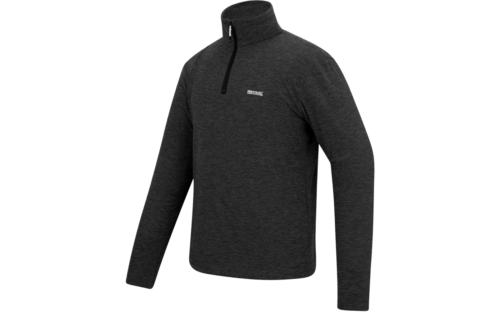 Dunkelgrauer Pullover mit Reißverschluss am Kragen