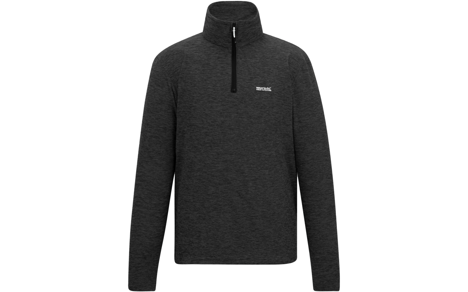 Dunkelgrauer Pullover mit halbem Reißverschluss und Stehkragen