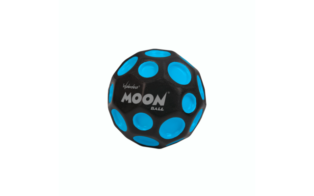 Blauer und schwarzer Fußball mit Aufschrift MOON