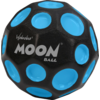 Blauwe en zwarte voetbal met het woord MOON