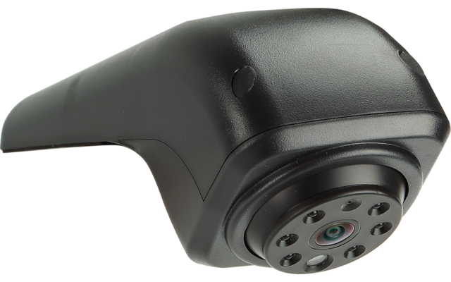 Schwarzes Kunststoffgehäuse mit rundem Kameraobjektiv und mehreren kleinen Öffnungen