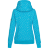 Blauer Kapuzenpullover mit weißen Punkten von hinten