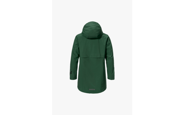 Grüne Kapuzenjacke von hinten