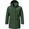 Dunkelgrüner Parka mit Kapuze auf weißem Hintergrund