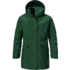Parka vert avec capuche et fermeture éclair