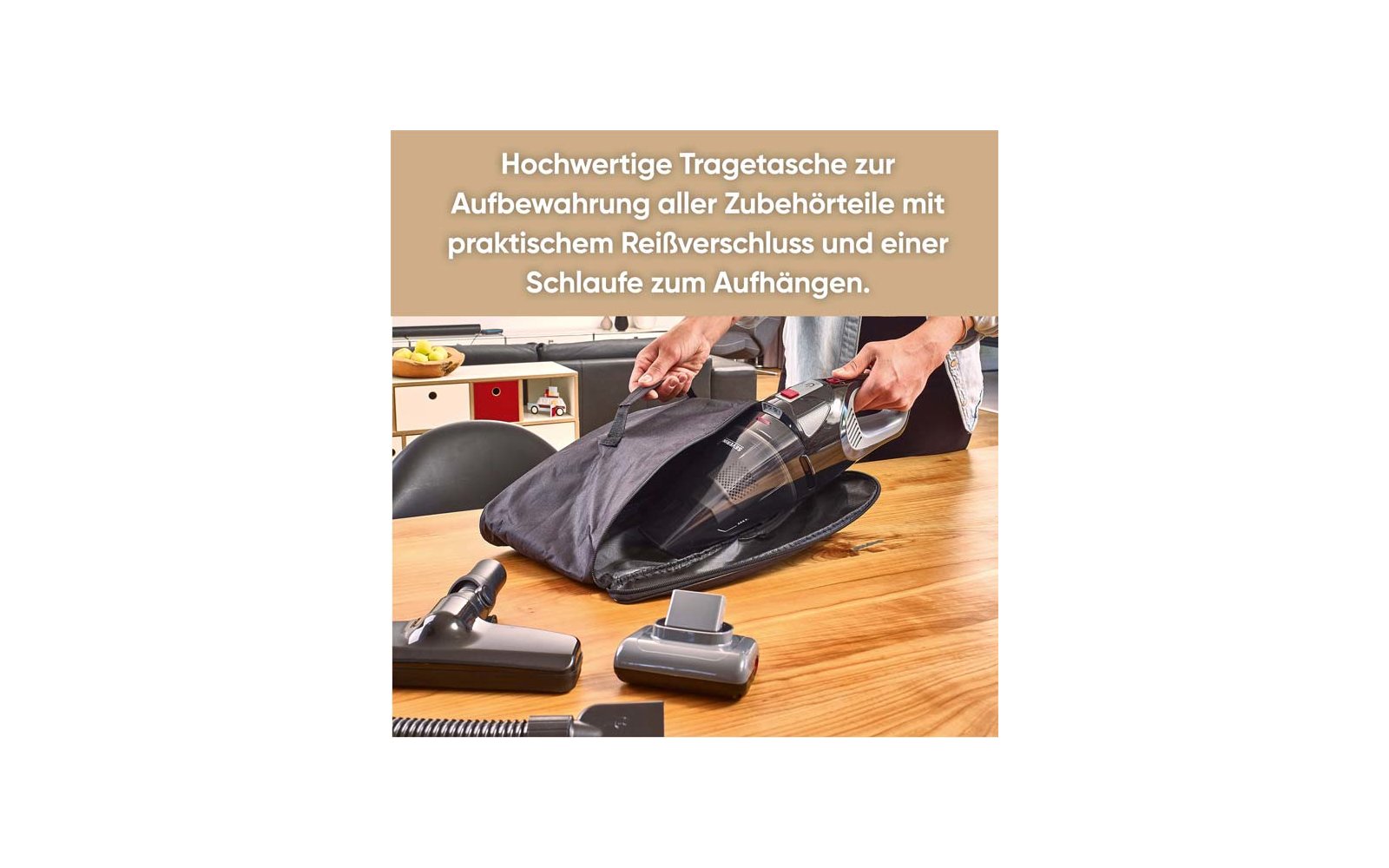 Product afbeelding Severin HV 7147 Akku-Handstaubsauger mit Kombi-Zubeh&ouml;r inkl. Wandhalterung und Tasche 1