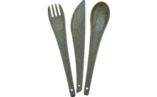 Koziol Rio cutlery set 3 pieces nature ash grey