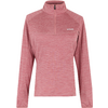 Rosa Langarmshirt mit Stehkragen und halbem Reißverschluss