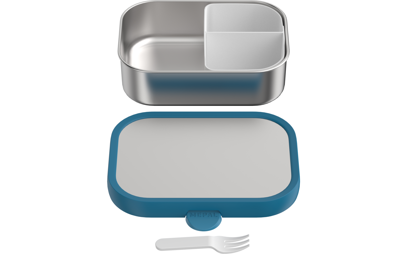 Produktbild Mepal Campus Brotdose Edelstahl mit Bento-Einsatz und Gabel 750 ml 1