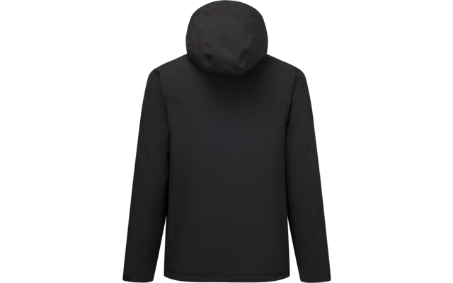Schwarze Jacke mit Kapuze, Rückansicht