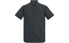 Kurzärmeliges, knöpfbares Hemd mit Kragen, Brusttasche und dunklem, feinem Muster