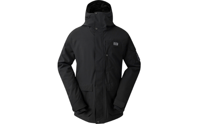 Schwarze Jacke mit Kapuze und Reißverschluss