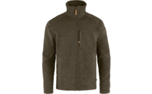 Veste polaire marron avec fermeture éclair et col montant