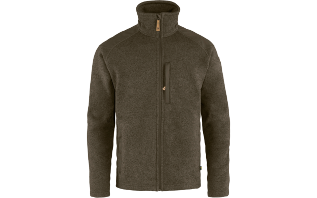 Braune Fleecejacke mit Reißverschluss und Stehkragen