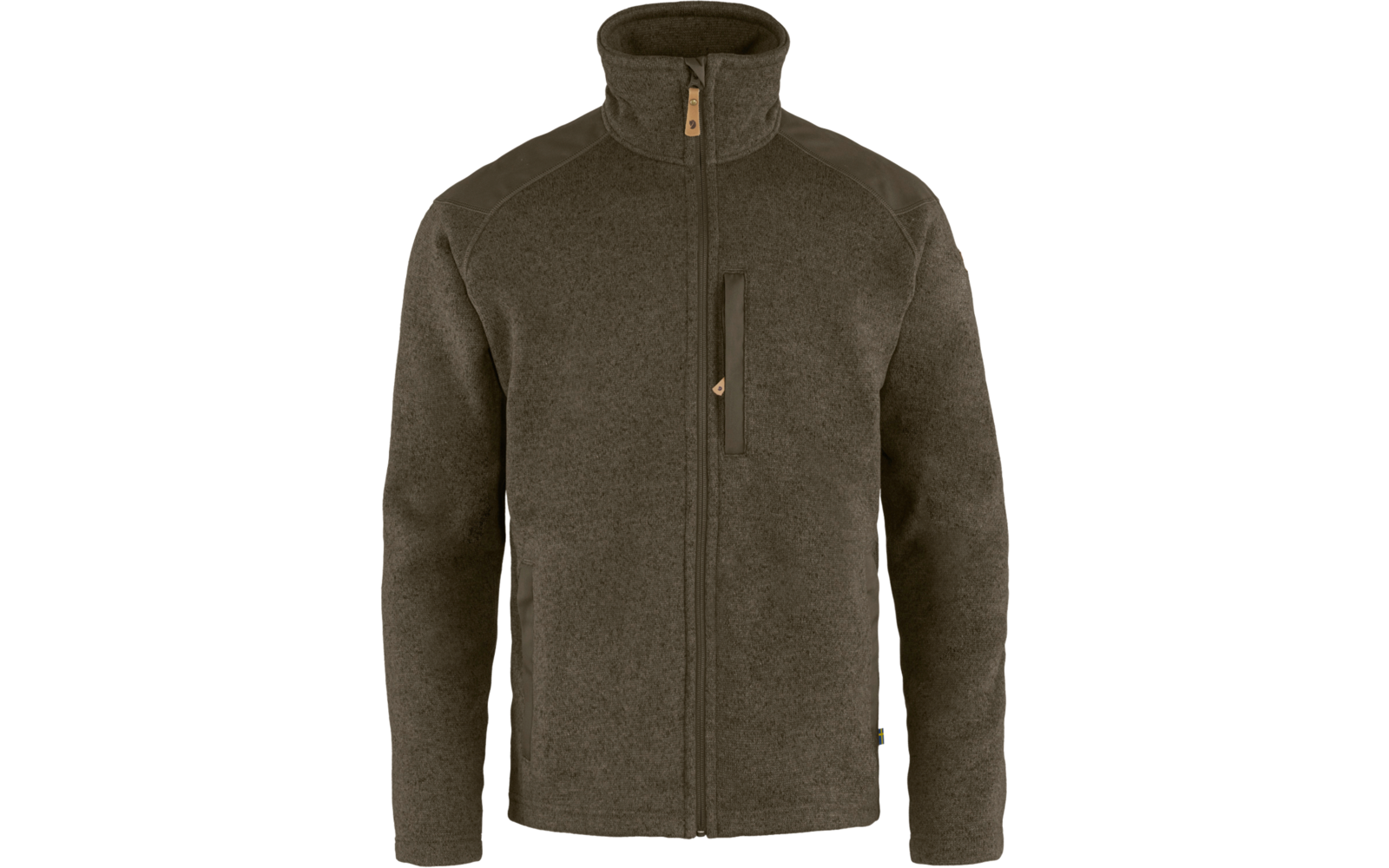 Braune Fleecejacke mit Reißverschluss und Stehkragen