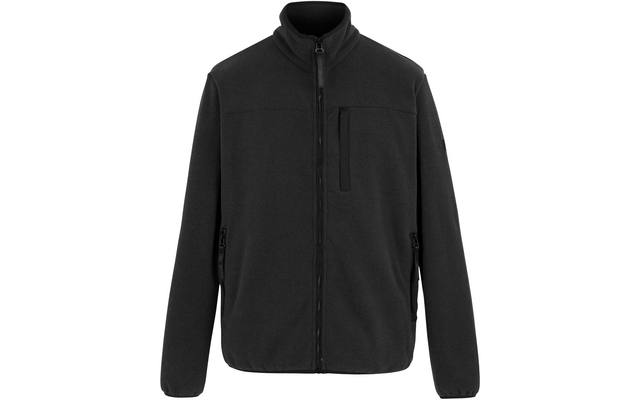 Schwarze Fleecejacke mit Reißverschluss und Stehkragen