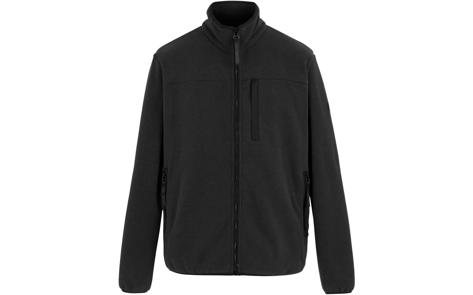 Schwarze Fleecejacke mit Reißverschluss und Stehkragen