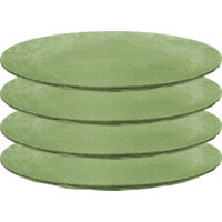 Koziol 4x clubplaat plat bord 260 mm natuur blad groen