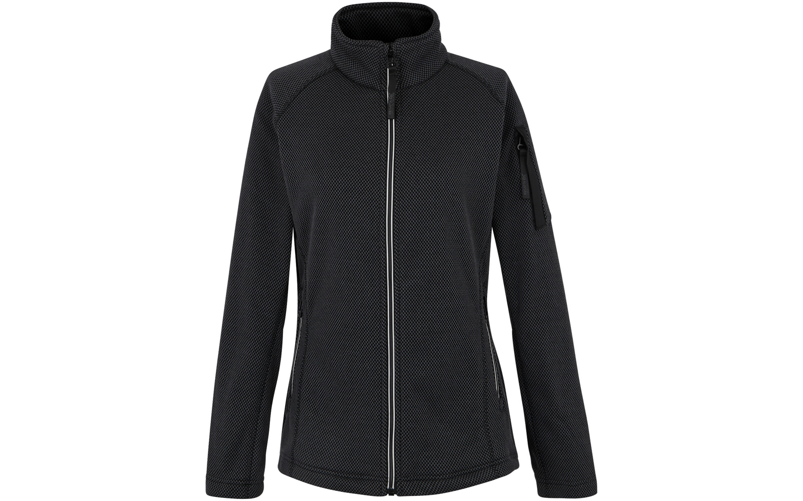 Schwarze Jacke mit Reißverschluss und Stehkragen