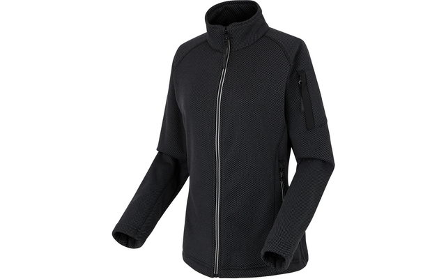 Schwarze Softshell-Jacke mit Reißverschluss und Stehkragen