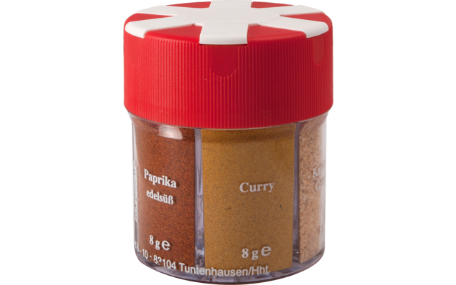 BasicNature Spice Shaker 6 in 1 with Salt / White Pepper / Black Pepper / Paprika / Curry / Garlic