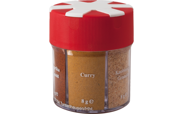 BasicNature Spice Shaker 6 in 1 with Salt / White Pepper / Black Pepper / Paprika / Curry / Garlic
