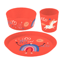 Koziol Kids Set children's tableware set 3 pcs. organic red dreams