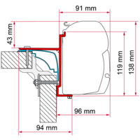 Fiamma Kit Laika Ecovip B&uuml;rstner Hobby awning adapter for Fiamma F45