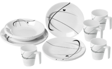 444040 - Brunner Melamin Geschirrset Antirutsch, BPA-frei und bruchunempfindlich 16-teilig