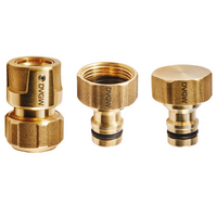 Set base Geka Plus per acqua potabile 1/2" con 2 raccordi tubo 1/2" e 1 connettore rubinetto 3/4"