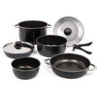 Berger aluminium pannenset stapelbaar zwart - 9-delige set