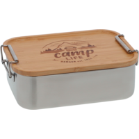 Camplife Edelstahldose mit Bambusdeckel und B&uuml;gel 1200 ml