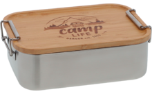 444634 - Camplife Edelstahldose mit Bambusdeckel und B&uuml;gel 1200 ml