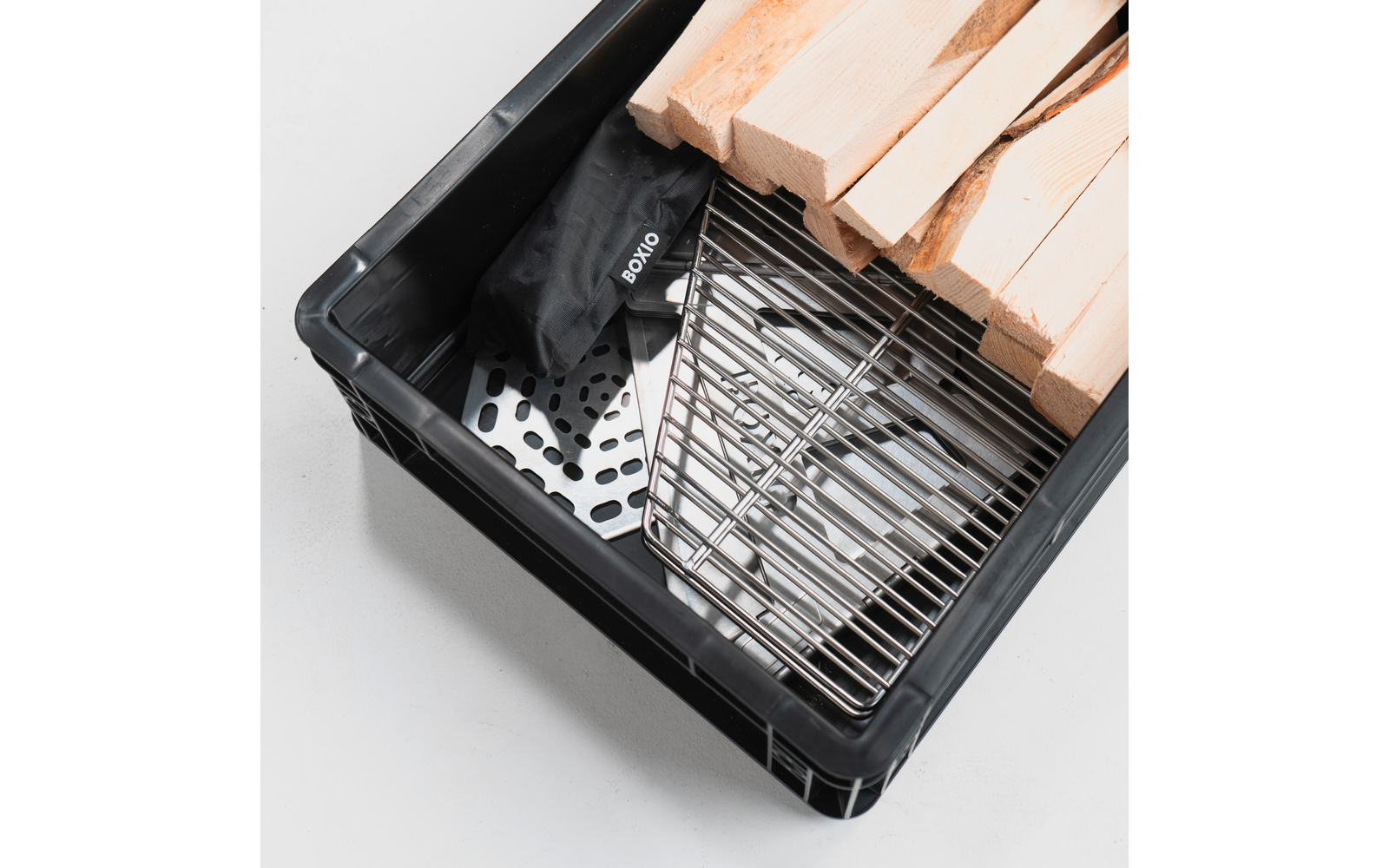 Produktbild Boxio Fire Bundle Set Feuerschale mit Grill und Dreibein inklusive Eurobox 1