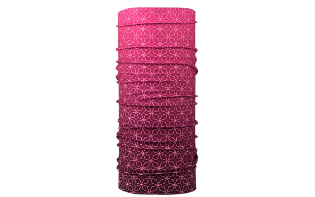 Tube cylindrique de tissu sans coutures, dégradé du rose clair au rose foncé, motif répétitif en forme d'étoile