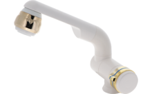 446724 - Barwig Compact Wasserhahn Weiß/Gold – Schwenkbarer Wasserhahn mit Schaltautomatik