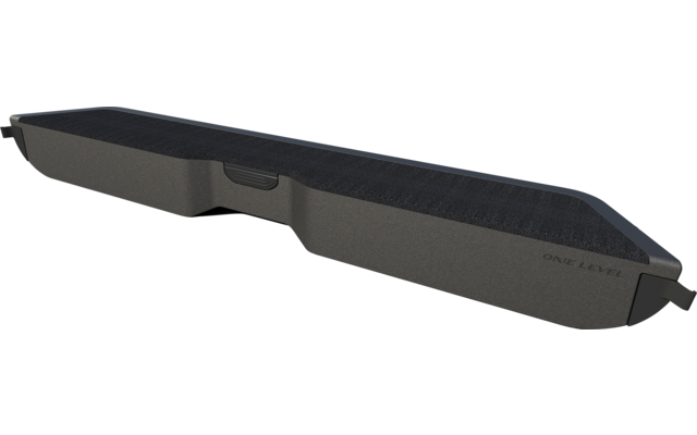 Schwarzes, rechteckiges Tablett mit abgerundeten Ecken und erhöhtem Rand