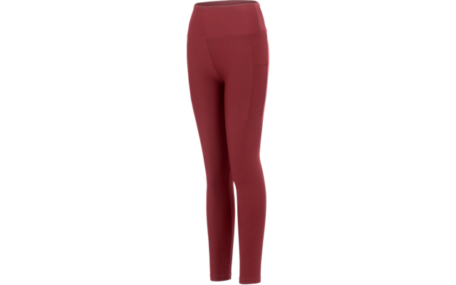 Leggings burdeos con cintura alta y bolsillo lateral