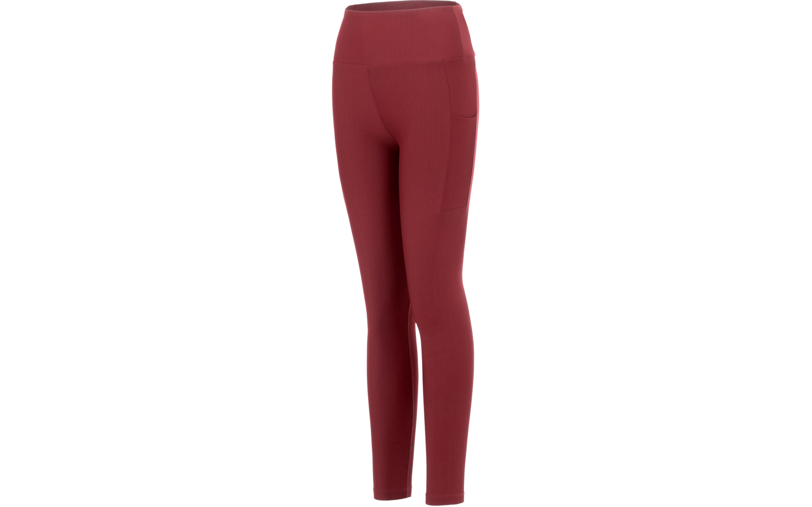 Leggings burdeos con cintura alta y bolsillo lateral