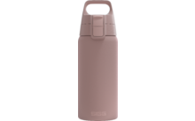 Bouteille rose mate avec poignée, bouchon à rabat et logo "SIGG" à la base