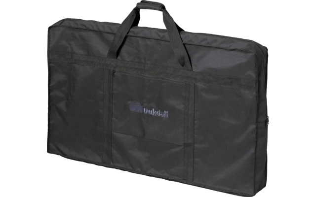 Schwarze Tragetasche mit Griffen, rechteckig, auf weißem Hintergrund