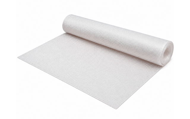 Rolled transparent bubble wrap on white background