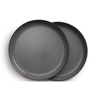 Barebones Plate Set of 2 stone grey