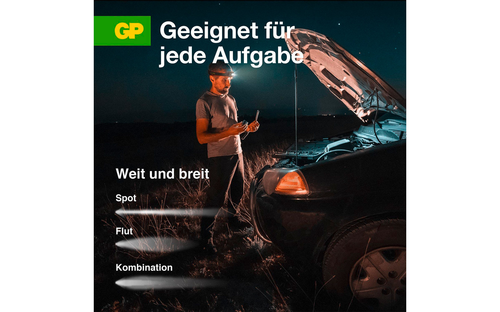 Produktbild GP Batteries CHW54 Stirnlampe 375 Lumen mit Bewegungssensor 1