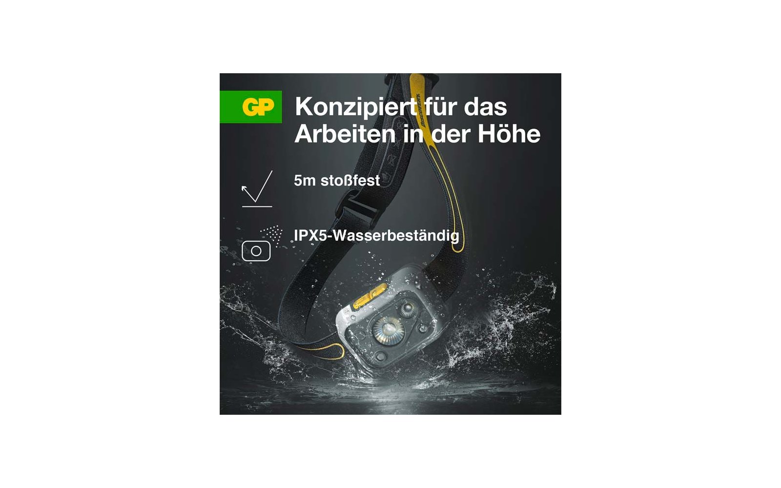 Produktbild GP Batteries CHW54 Stirnlampe 375 Lumen mit Bewegungssensor 1