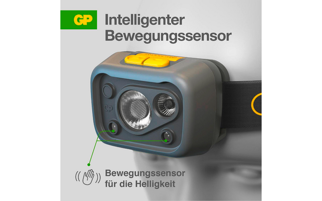 Produktbild GP Batteries CHW54 Stirnlampe 375 Lumen mit Bewegungssensor 1