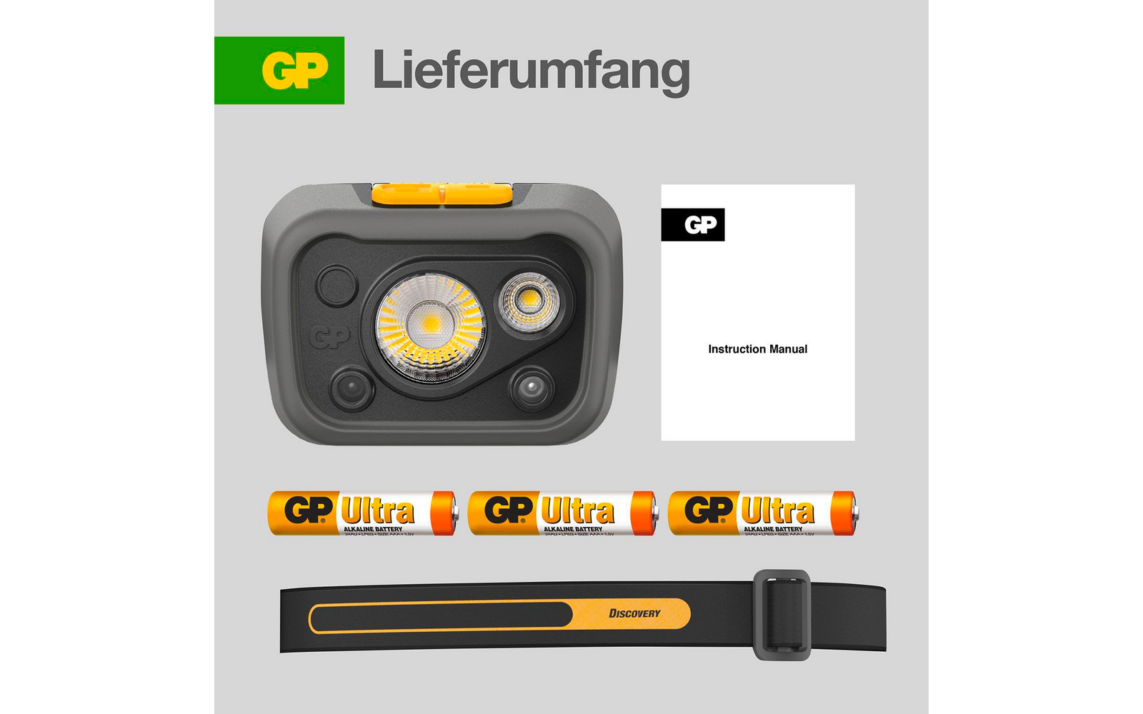 Produktbild GP Batteries CHW54 Stirnlampe 375 Lumen mit Bewegungssensor 1