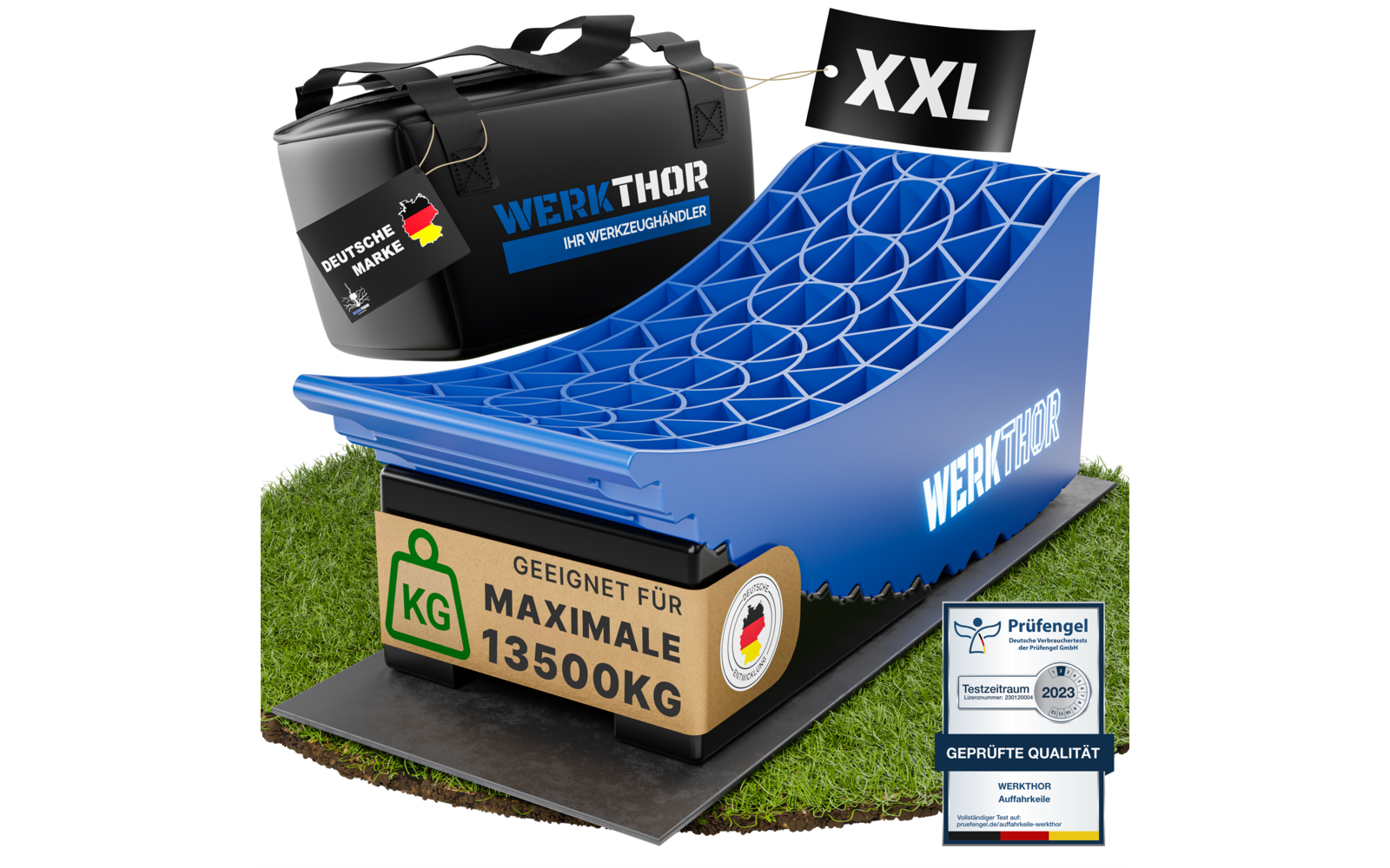 Produktbild Werkthor Auffahrkeile bis zu 13,5 Tonnen inklusive Transporttasche Gr&ouml;&szlig;e  1