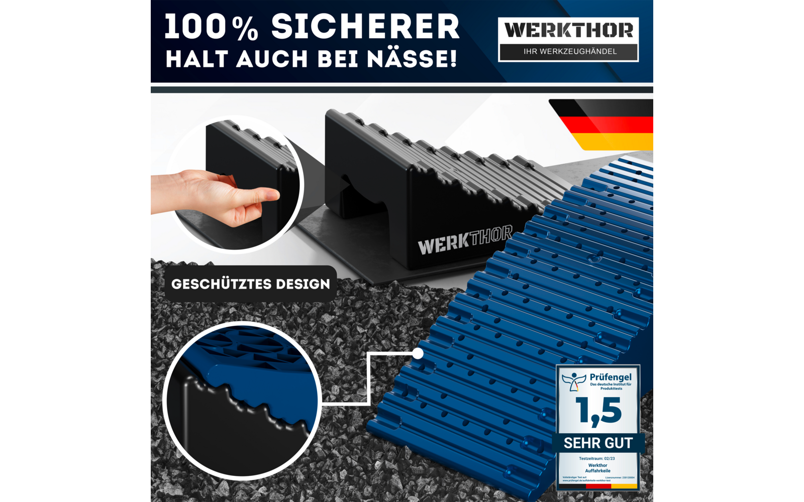 Produktbild Werkthor Auffahrkeile bis zu 13,5 Tonnen inklusive Transporttasche Gr&ouml;&szlig;e  1