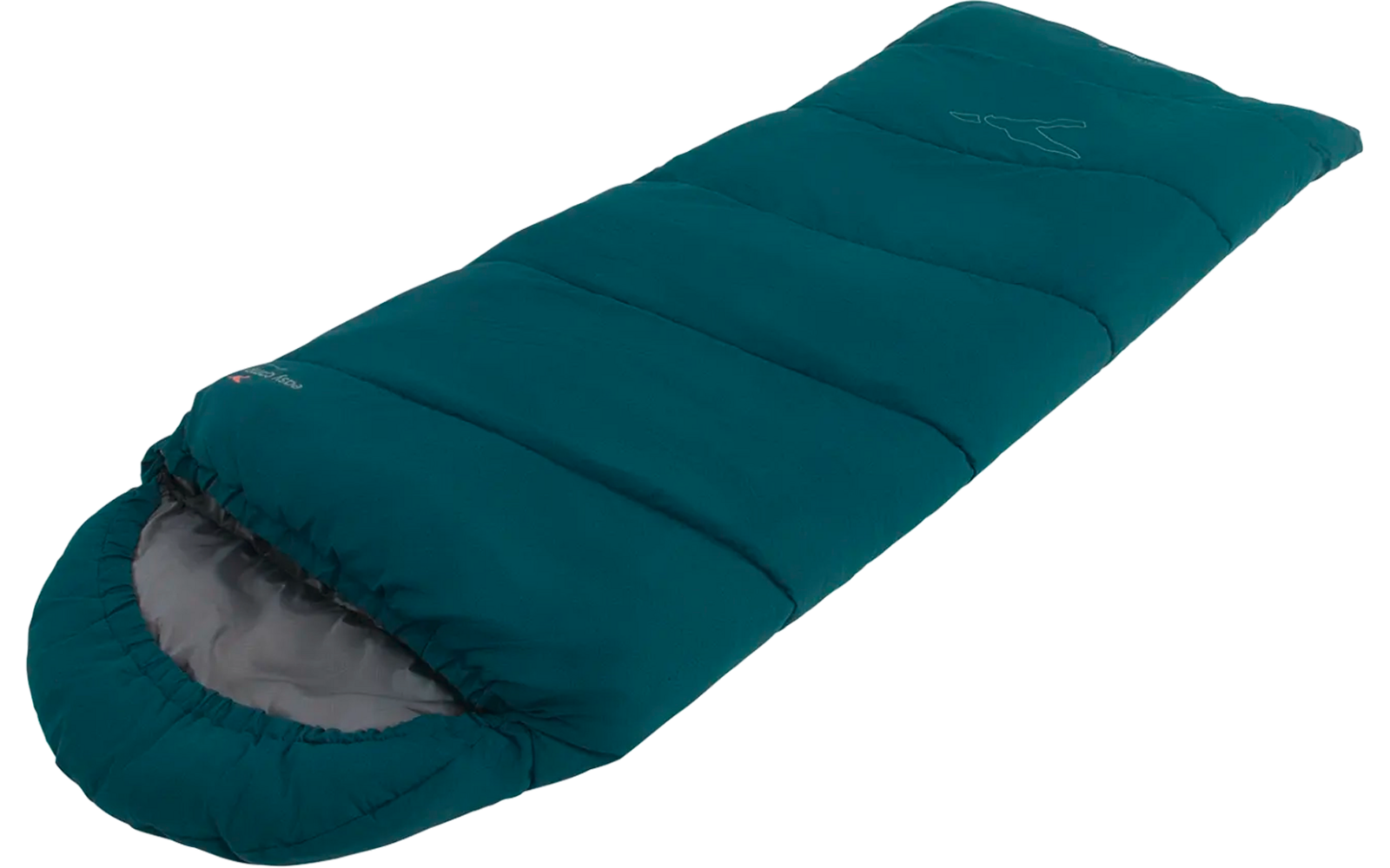 Blauer Schlafsack auf weißem Hintergrund